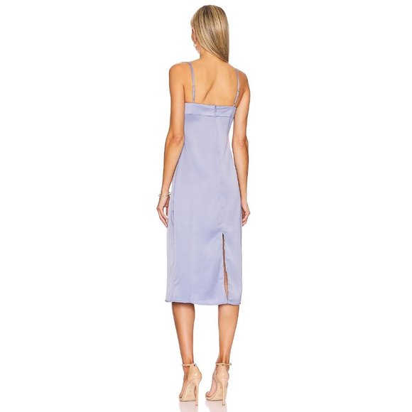 WeWoreWhat NWT Cowl Midi Dress in Slate Blue size 6 - Picture 2 of 8